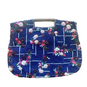 Anthropologie Beaded Floral Handbag Summer Bag